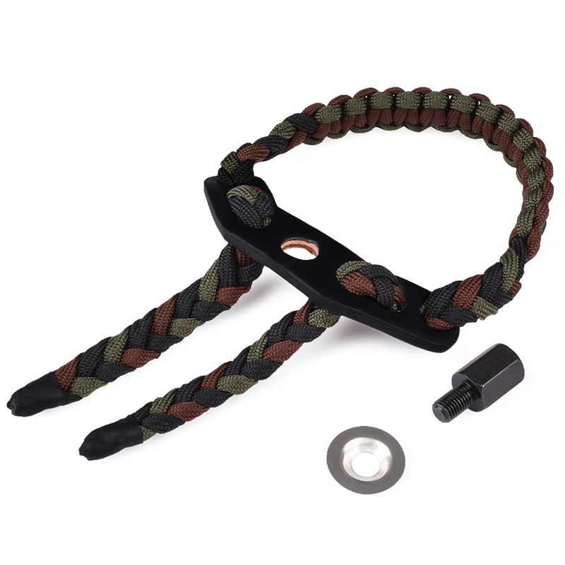 Elong Outdoor 470020 Wrist Sling Gromet Miotal Leathar Dark Dark Dath Glas do Lámhach Bogha Boghdóireachta