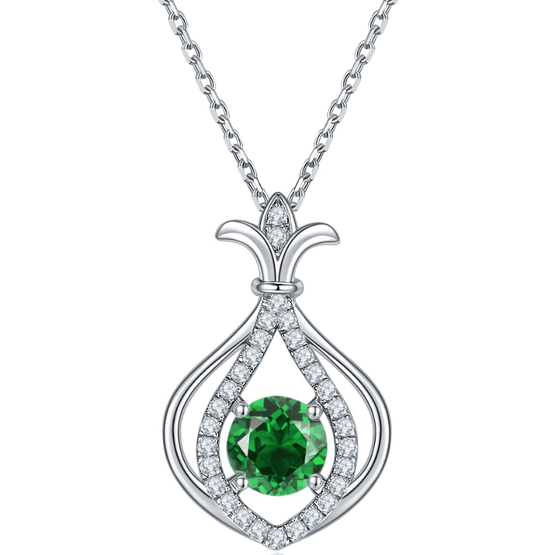 Jewelry Faisean Nua 925 Sterling Silver Rhodium Plating Ciúbach Zircon Pendant Muince do Mhná Bronntanais
