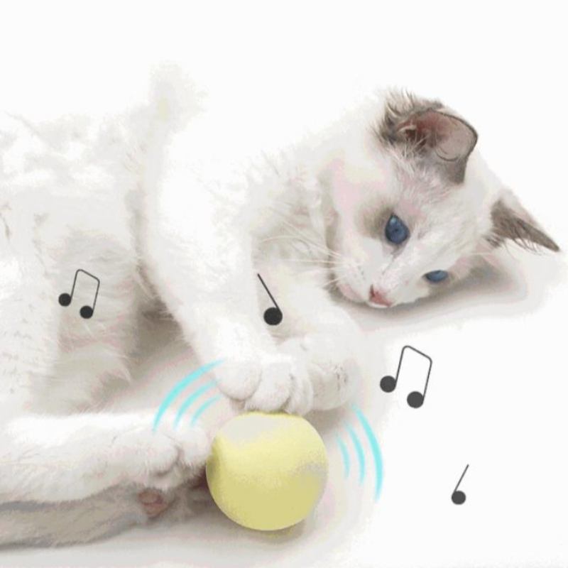 Amazon \\ 's Cat Ball Cat Cat Cat Cat Féin-Hey Frith-leadránach Tease Cat Bata Mint Ball Fuaime Bréagán