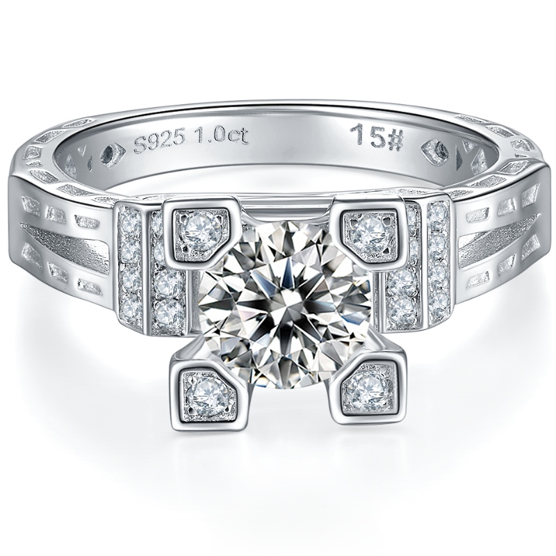 Jewelry Tuochen Monaróir gairmiúla saincheaptha Sterling Silver 925 Fáinní le 3A N5A Clocha N5A