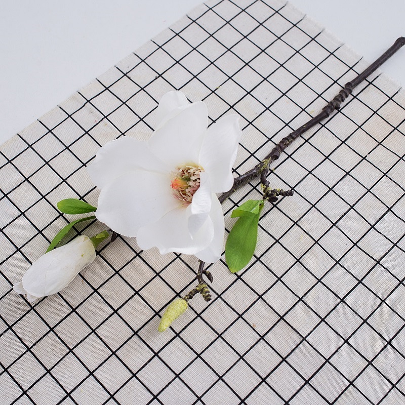 Díol te Brainse Singil Saorga Saorga Saorga Magnolia Flower le haghaidh tábla bainise Decorate