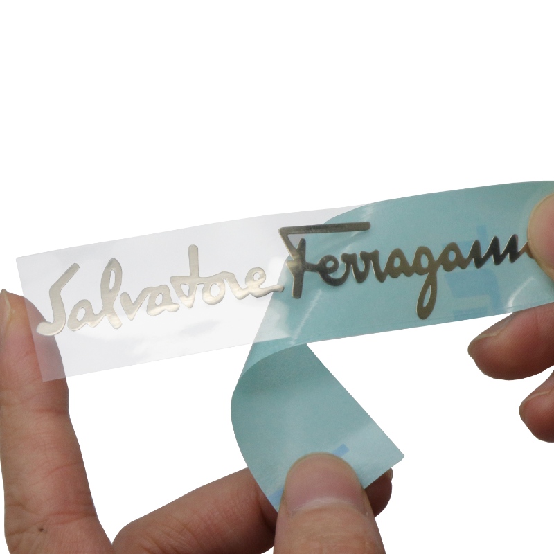 Ard-chaighdeán branda saincheaptha 3D Lógó Lógó ElectroForm Shiny Silver Silver Miotal tanaí Nicil Greamán