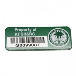 Wholesale Laser saincheaptha Sraithuimhir greanta lipéad miotail barcode lipéad lipéad alúmanam clóite alúmanam labfe