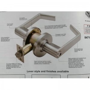 7205 Grád 2 Dualgas Tráchtála Oifig Dualgais Tráchtála Doras Lockset Lever Keyed, Críochnú Chrome Satin