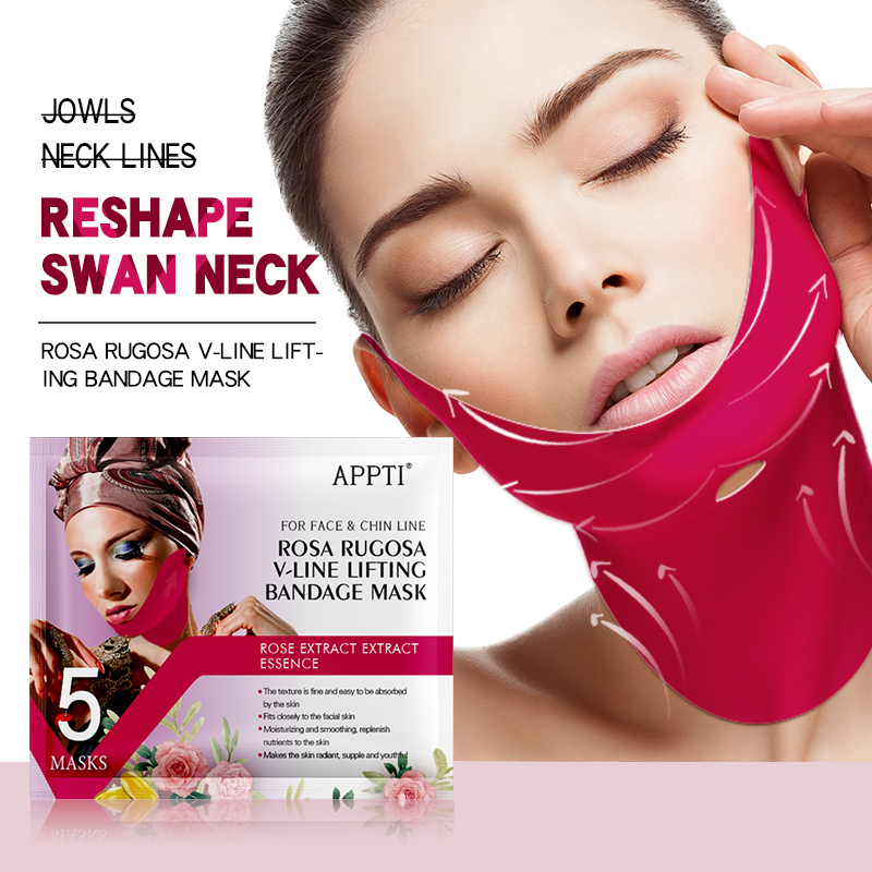 Appti Rose Rugosa V-líne ardaithe masc bandage aghaidh aghaidh slimming strap áilleacht dúbailte smig smig masc chun smig a ardú agus craiceann a dhéanamhníos doichte