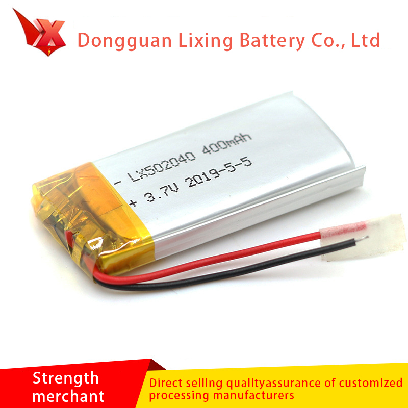 Soláthar mór de litiam ceallraí 502040 3.7V Soláthairtí Fásta Soláthairtí Battery Walkman Power Cúltaca 400Mah