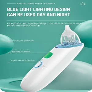 Súchán Srón Electric do leanbh uathoibríoch Snot Sucker do lapadáin Battery Powered Booger Sucker donaíonáin