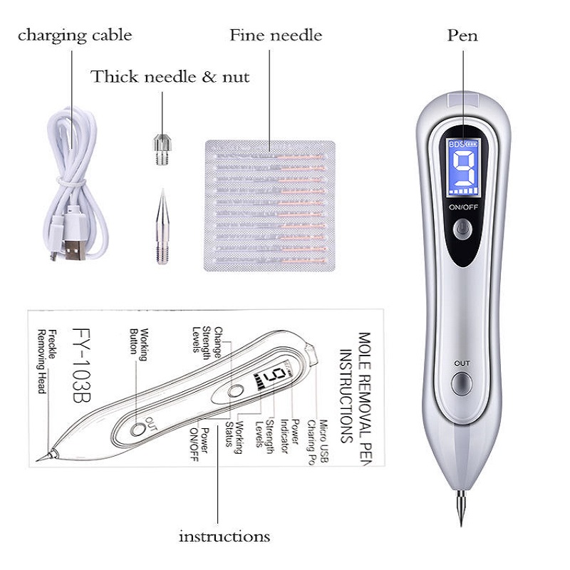LED Laser Freckle Deireadh Meaisín Craiceann CaochÚn Dark Spot Dark Wart Remover Tag Peann peann peann a bhaint
