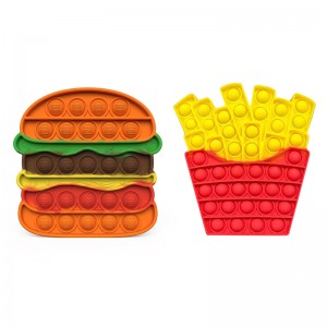 Silicone Brúigh Bubble Hamburger Fidget Toy, Uathachas Riachtanais Speisialta Strus Reliever Antistress Fidget Bréagáin