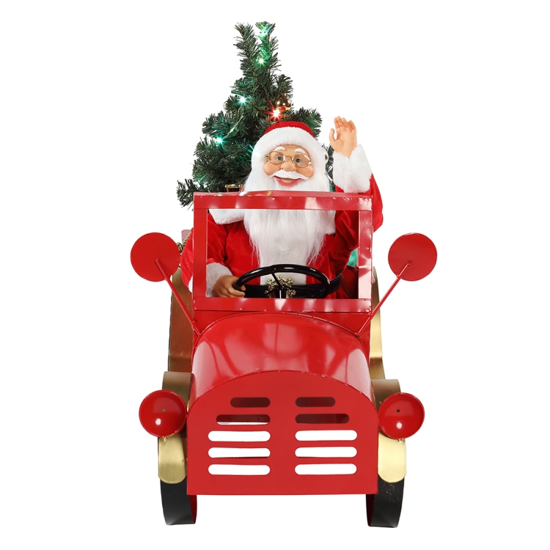 160cm beoite beoite beoite Santa Claus ina shuí ar ornáidí Nollag Truck Bailiúchán Maisiú Saoire Figurine AC Adapter