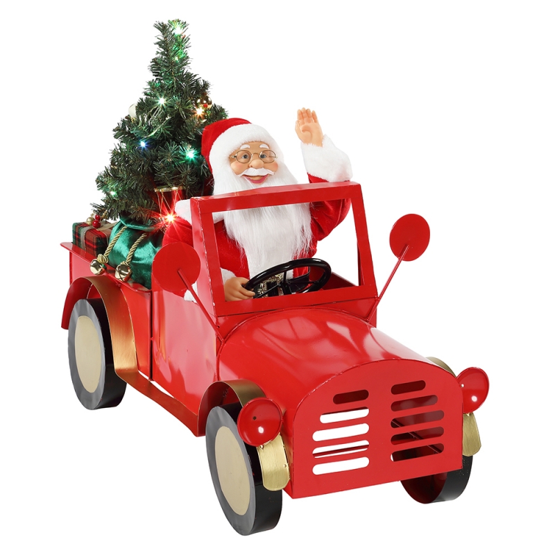 160cm beoite beoite beoite Santa Claus ina shuí ar ornáidí Nollag Truck Bailiúchán Maisiú Saoire Figurine AC Adapter