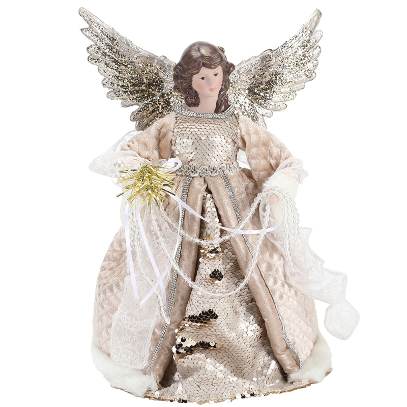 33cm Nollag Angel Decor Beads Ornament Decor Maisiúcháin faoi Dhíon Táirge Nua Táirge Nua Xmas Taispeáin Saoire Saoire Só Só Merry