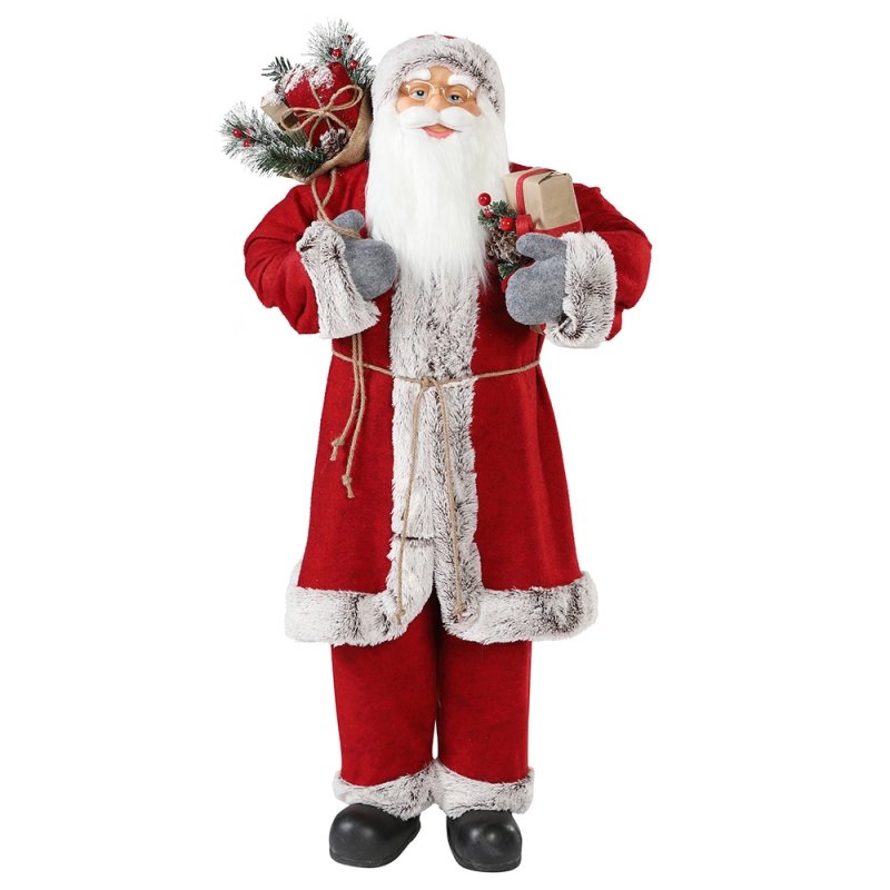 30 ~ 110cm Seasamhna Nollag Santa Claus le mála bronntanais maisiú maisiúcháin Féile Féile Bailiúchán Figurine Traidisiúnta Xmas