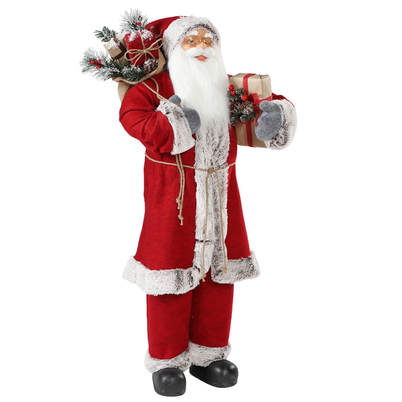 30 ~ 110cm Seasamhna Nollag Santa Claus le mála bronntanais maisiú maisiúcháin Féile Féile Bailiúchán Figurine Traidisiúnta Xmas