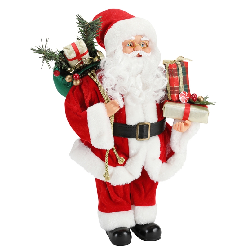 42cm Seasamhna Nollag Santa Claus ornament Maisiú Maisiú Figurine Féile Saoire Féile Saoire Xmas Plush Mír