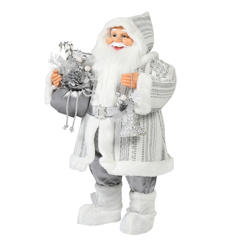 30 ~ 110cm Nollag Seasamh Santa Claus ornáide Deluxe Maisiú Féile Saoire Bailiúchán Figurine Traidisiúnta Xmas