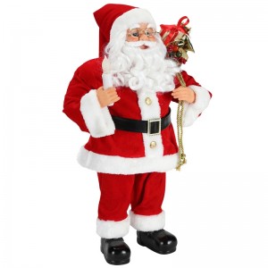 62cm Seasamhna Nollag Santa Claus le candle ornament maisiú figurine Féile Saoire Fabraic Xmas plush