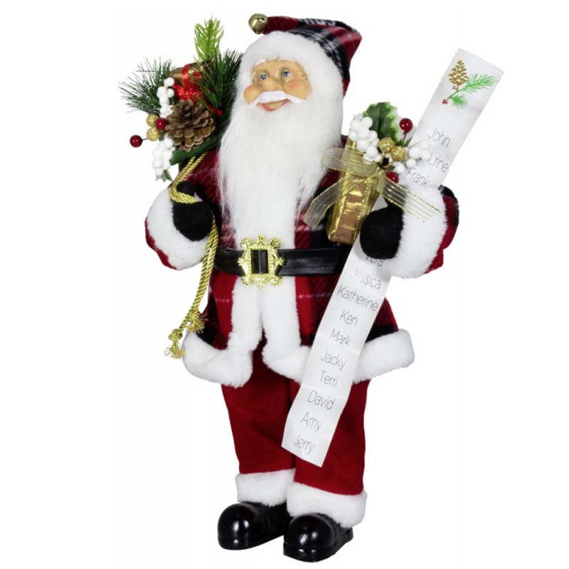 80 cm maisiú Nollag Santa Claus Gift Big Mála Ainm Liosta Pine Cón Ornament Xmas Toy le haghaidh Baile Navidad Taispeáin Páirtí Saoire