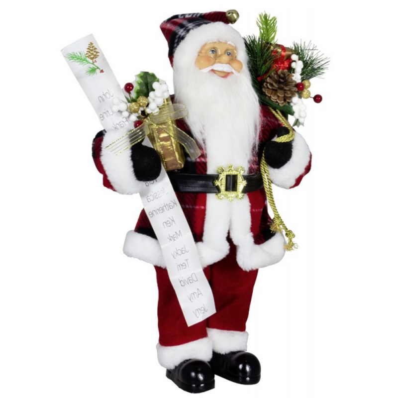 80 cm maisiú Nollag Santa Claus Gift Big Mála Ainm Liosta Pine Cón Ornament Xmas Toy le haghaidh Baile Navidad Taispeáin Páirtí Saoire