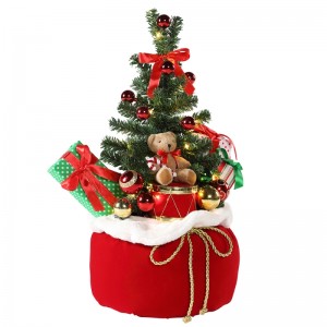 60cm Nollag Bear Crann Baile Taispeáin Bronntanais Bronntanais Mála faoi stiúir Saoire Ornament Maisiú Bailiúchán Páirtí Figurine Soilse Crann Nollag