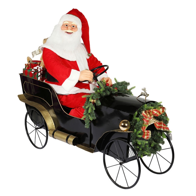 150cm ina suí Sleigh Santa Claus le soilsiú ornament maisiú Nollag Bailiúchán Figurine Saoire Traidisiúnta