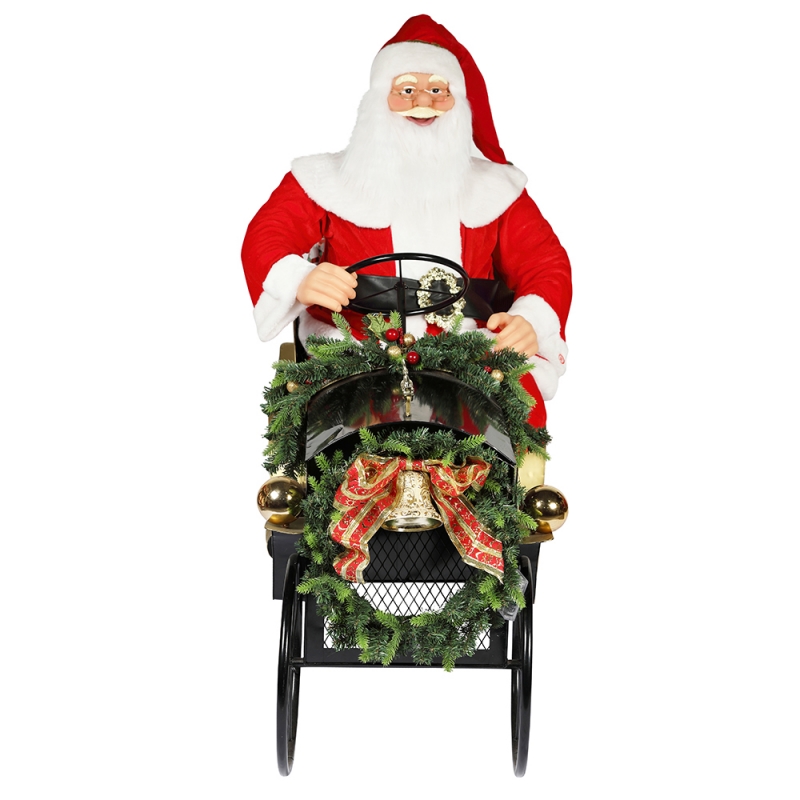 150cm ina suí Sleigh Santa Claus le soilsiú ornament maisiú Nollag Bailiúchán Figurine Saoire Traidisiúnta