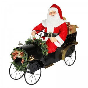 150cm ina suí Sleigh Santa Claus le soilsiú ornament maisiú Nollag Bailiúchán Figurine Saoire Traidisiúnta
