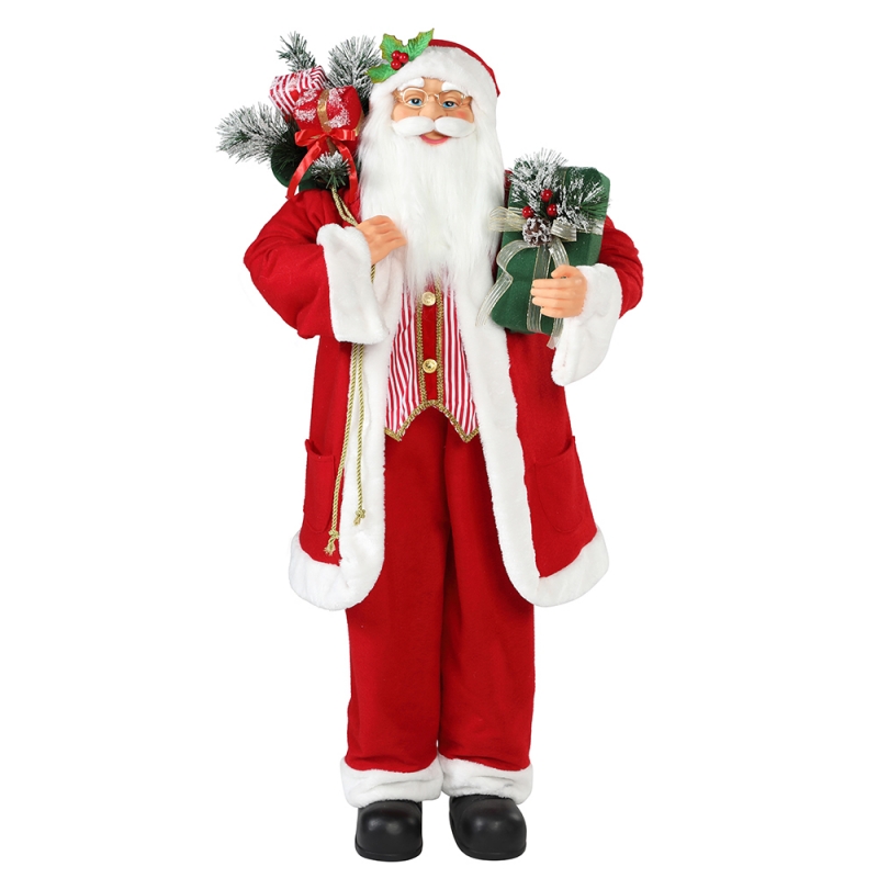 30 ~ 110cm Nollag Seasamh Santa Claus le maisiú maisiúcháin mála bronntanais Traidisiúnta Bailiúchán Figurine Figurine Xmas