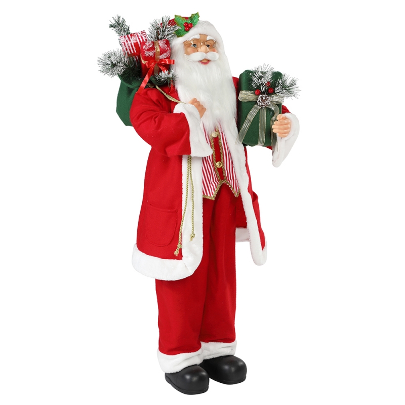 30 ~ 110cm Nollag Seasamh Santa Claus le maisiú maisiúcháin mála bronntanais Traidisiúnta Bailiúchán Figurine Figurine Xmas