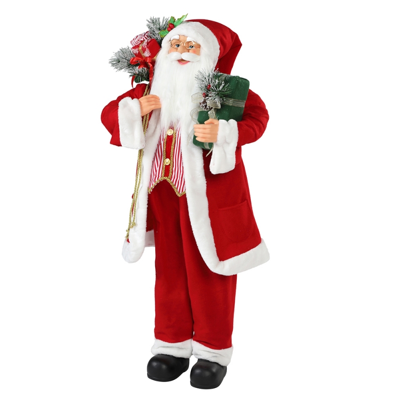 30 ~ 110cm Nollag Seasamh Santa Claus le maisiú maisiúcháin mála bronntanais Traidisiúnta Bailiúchán Figurine Figurine Xmas