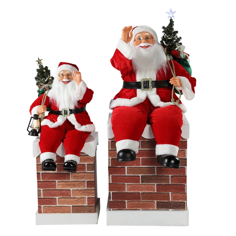 60n100cm Nollag simléir beoite Santa Claus le soilsiú maisiú ceoil ornáide maisiúcháin figurine Saoire k \\d