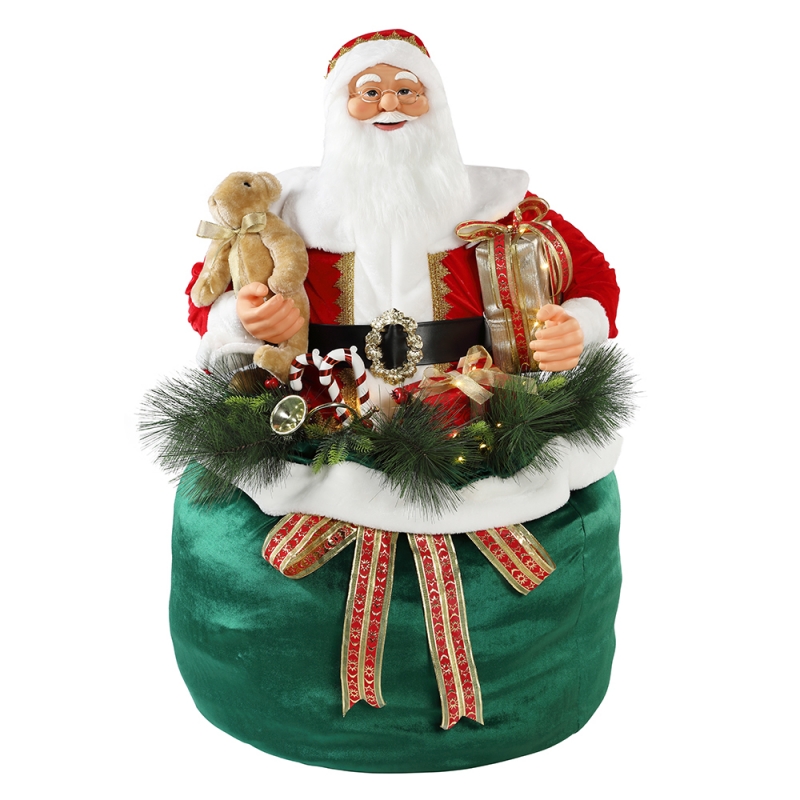 65 N85n115cm Nollag beoite beoite Santa Claus le Soilsiú Saoire Saoire Maisiú Ornament Bailiúchán Figurine Traidisiúnta