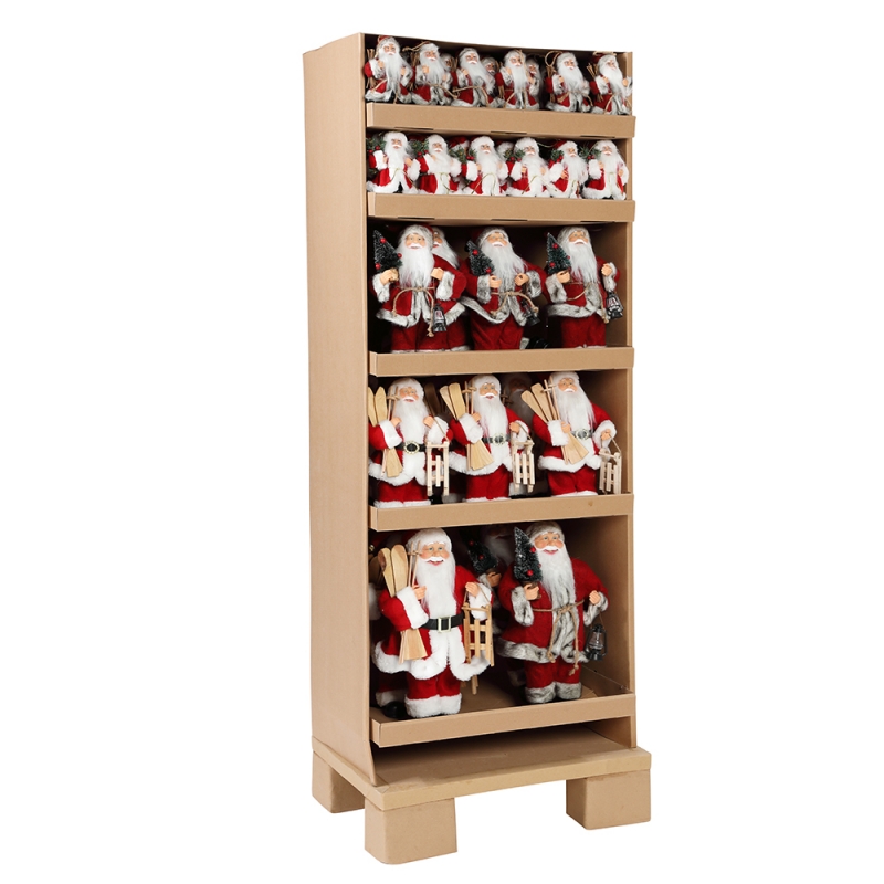 Taispeáin seasamhna Nollag seasamh Santa Claus ornament Maisiú Féile Saoire Bailiúchán Figurine Traidisiúnta Xmas