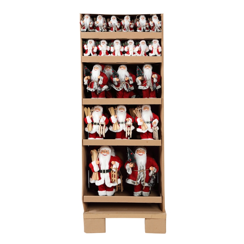 Taispeáin seasamhna Nollag seasamh Santa Claus ornament Maisiú Féile Saoire Bailiúchán Figurine Traidisiúnta Xmas