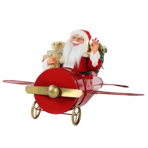 80cm Nollag musical beoite beoite Santa Claus ina shuí Maisiú Plána Dearg Figurine Bailiúchán Bronntanais Saoire Saoire Classic
