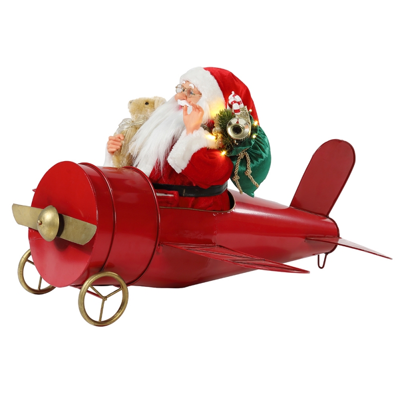 80cm Nollag musical beoite beoite Santa Claus ina shuí Maisiú Plána Dearg Figurine Bailiúchán Bronntanais Saoire Saoire Classic