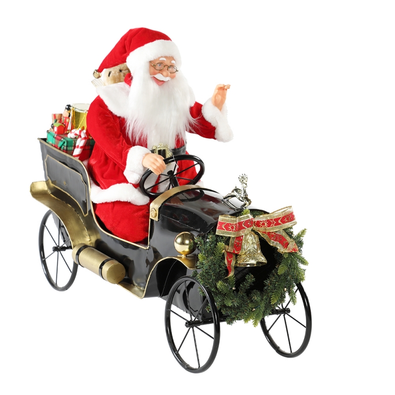 Carr Nollag beoite beoite Santa Claus le bailiúchán maisiúcháin maisiúcháin ornáide ceoil a shoilsiú Traidisiúnta Xmas