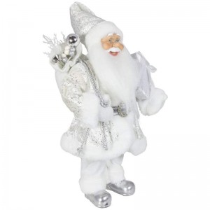 Noble 45cm Maisiú Nollag Seasann Santa Claus in ornáidí crann Xmas Silver Soláthraíonn figurine saoire thraidisiúnta