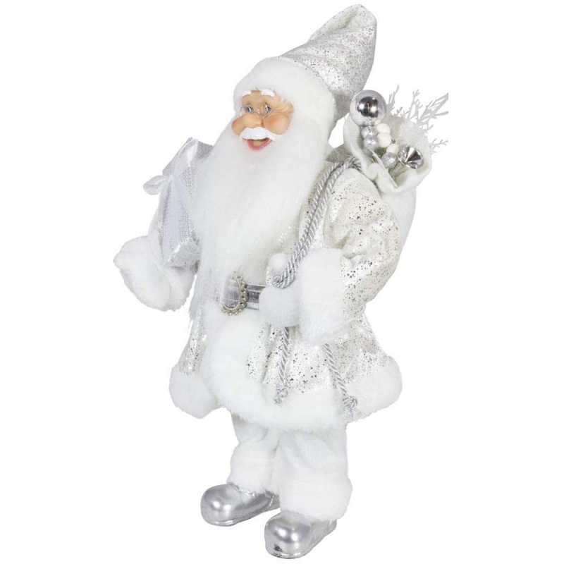 Noble 45cm Maisiú Nollag Seasann Santa Claus in ornáidí crann Xmas Silver Soláthraíonn figurine saoire thraidisiúnta