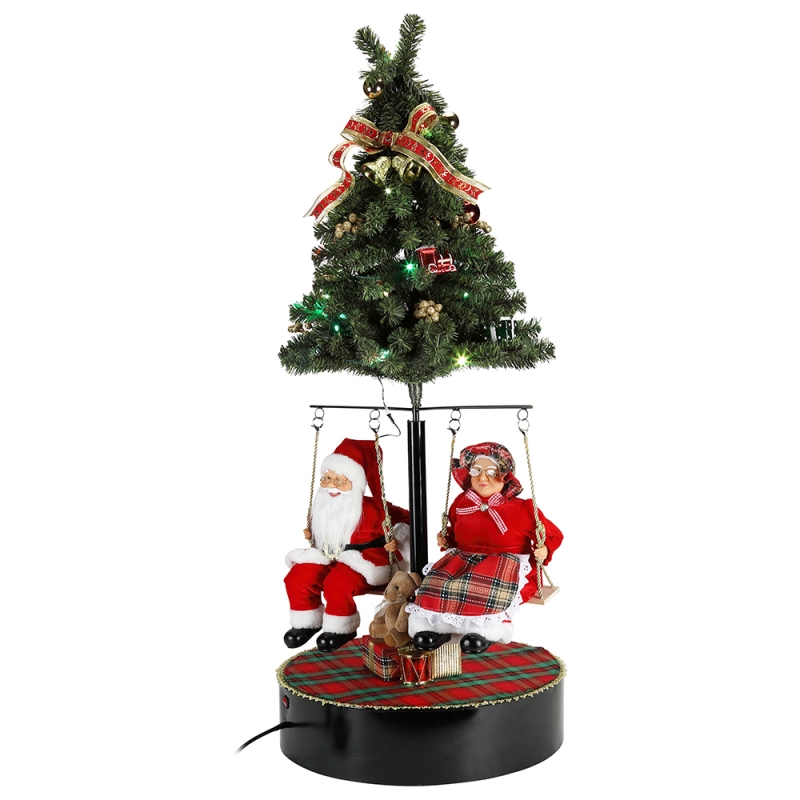 120cm Nollag Rothlaigh an crann Santa Claus le bailiúchán figurine figurine maisiú ornáide ceoil