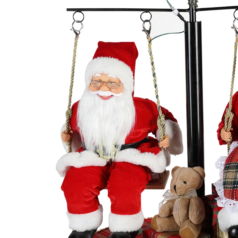 120cm Nollag Rothlaigh an crann Santa Claus le bailiúchán figurine figurine maisiú ornáide ceoil