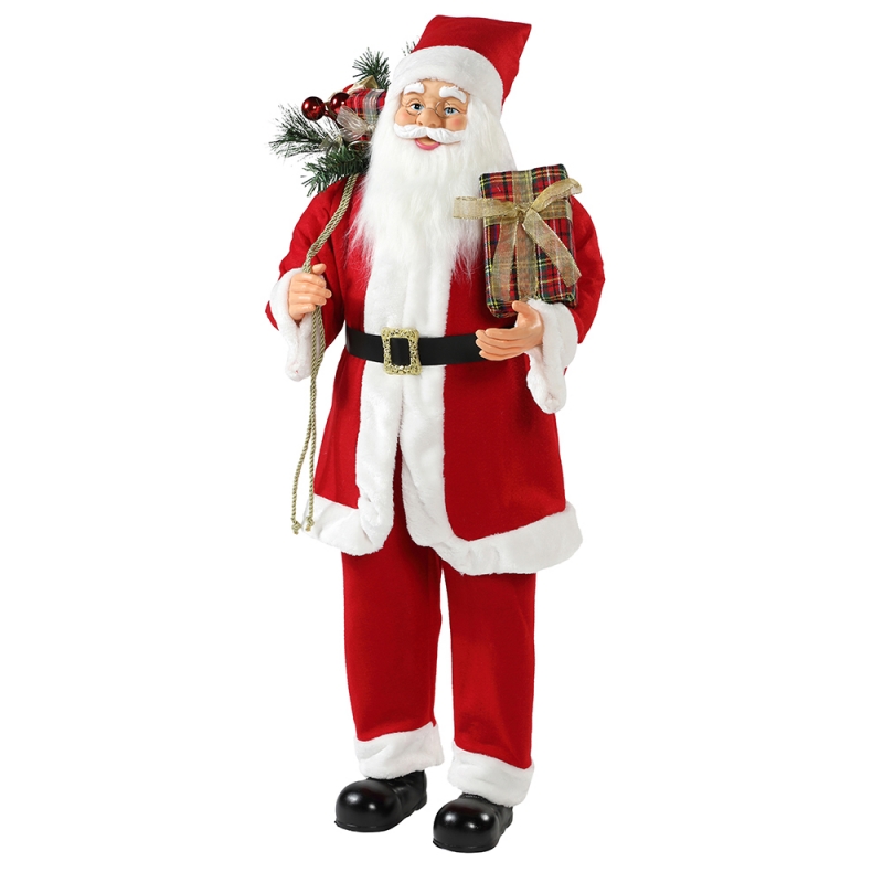 30 ~ 110cm Seasamhna Nollag Santa Claus le maisiú ornáide mála bronntanais Traidisiúnta Figurine Sraith Xmas
