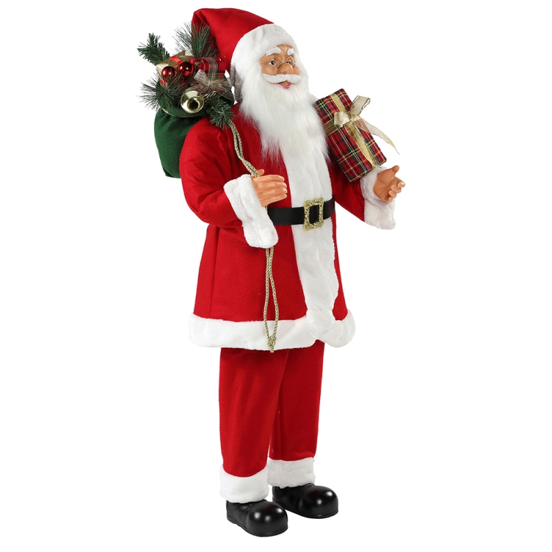 30 ~ 110cm Seasamhna Nollag Santa Claus le maisiú ornáide mála bronntanais Traidisiúnta Figurine Sraith Xmas