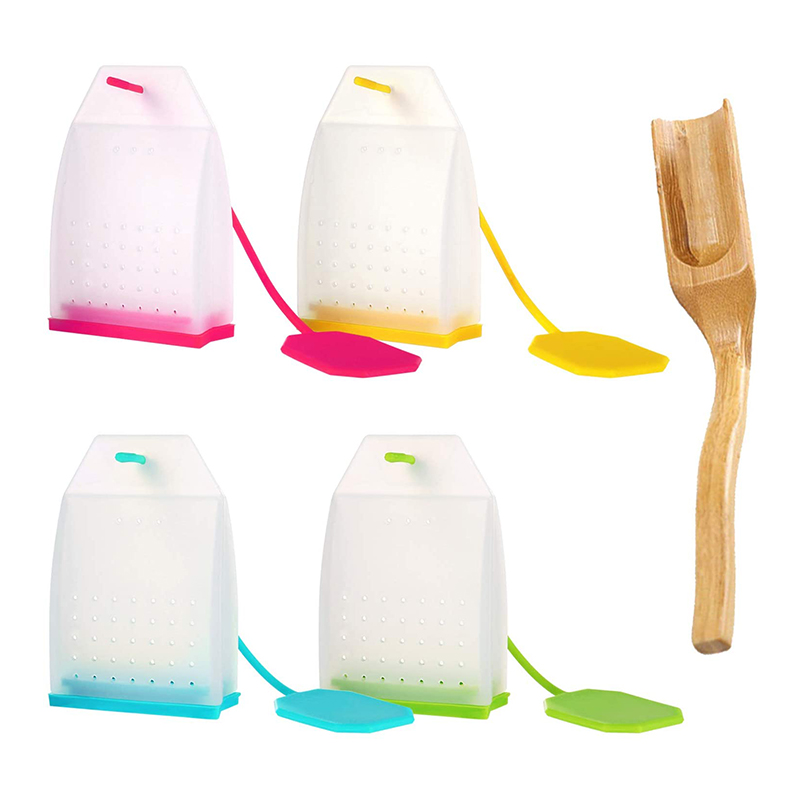Infuser tae silicone, málaí scagaire tae duille scaoilte strainer