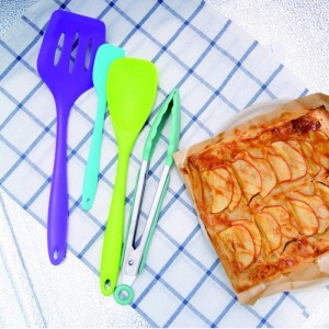 Spatula Silicone, Sraith Cistine Silicone Set, Uirlisí Cócaireachta Neamh-Bata