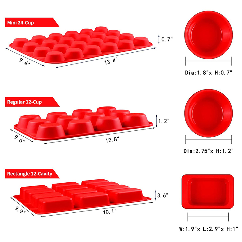 Múnlaí Pan Muffin Silicone Dronuilleogach, Soláthairtí Bácála