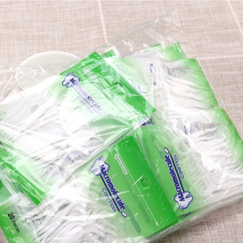 Lipéad Príobháideach Lipéad Ardchaighdeáin 20 PCS Pacáil Fiacla Floss Floss Toothpicks Mórdhíol Floss Fiaclóireachta