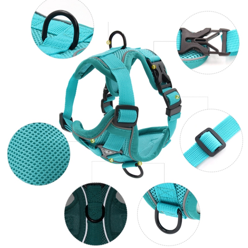 Faisean PET Vest Cineál Trating Trating Cineál Strap Cat Madraí Coigeartaithe Tarraingteach Tarraingteach Téad Rope Rope Rope Collar