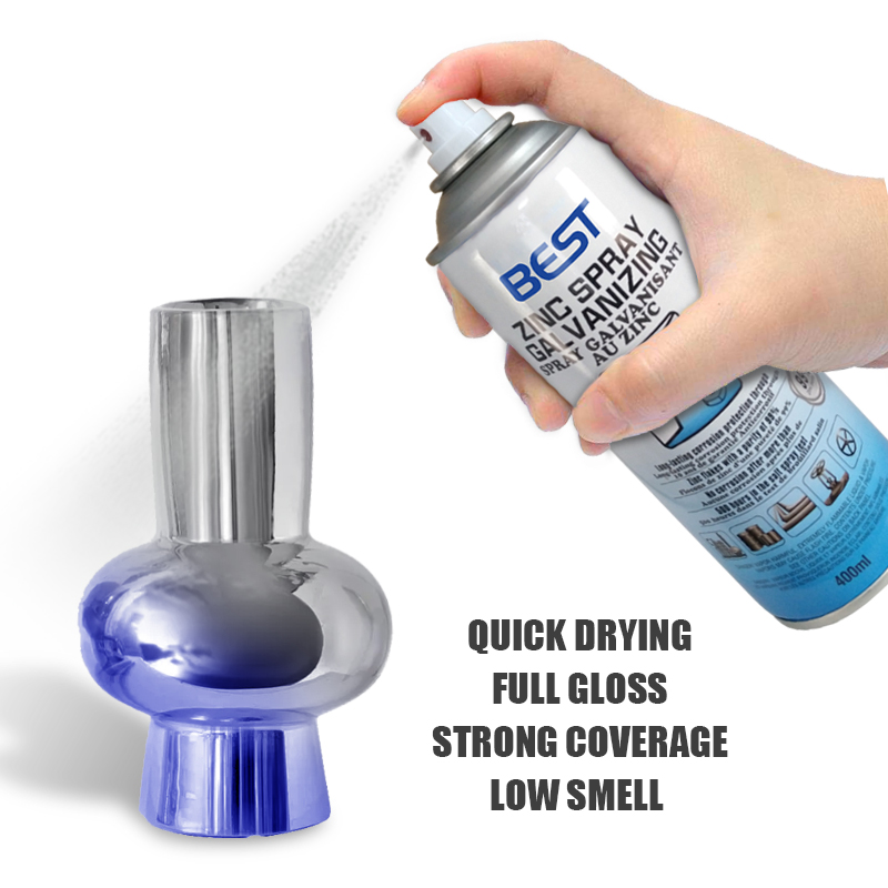 Sprae Sinc Galbhánú Saibhir Péinteáil Péint Sprae Sprae 400ml Fuar Galvanizing Sinc