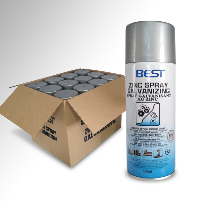 Sprae Sinc Galbhánú Saibhir Péinteáil Péint Sprae Sprae 400ml Fuar Galvanizing Sinc